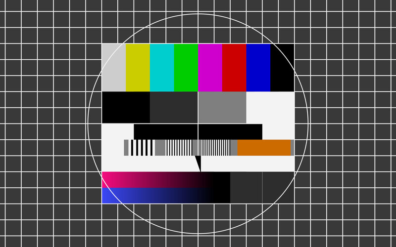 TV test pattern with grid