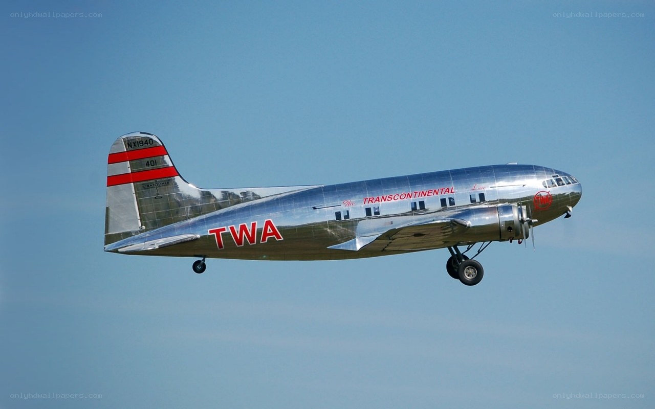 TWA aircraft in flight