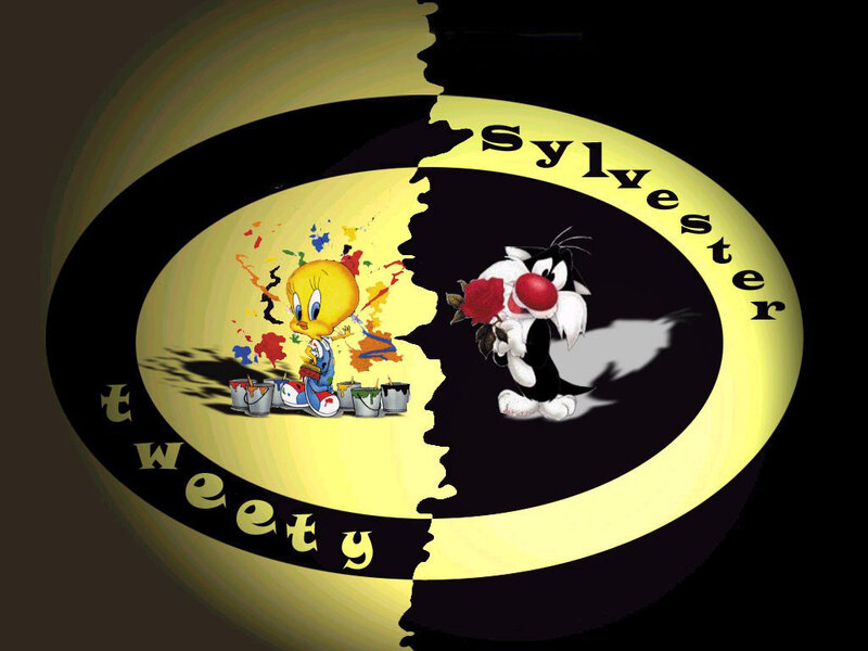 Tweety and Sylvester split circle