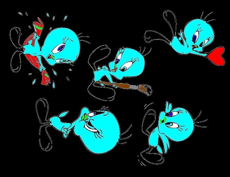 Tweety Bird Character — Cyan