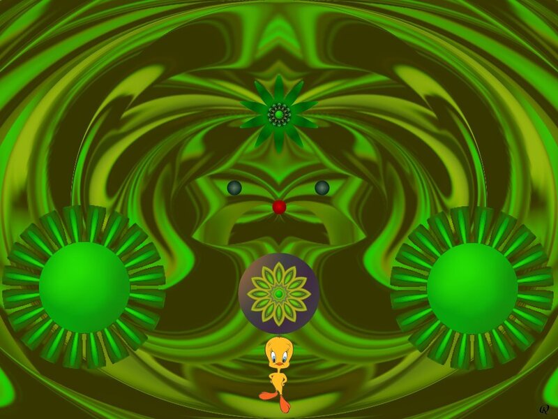 Tweety Bird in a Green Tunnel