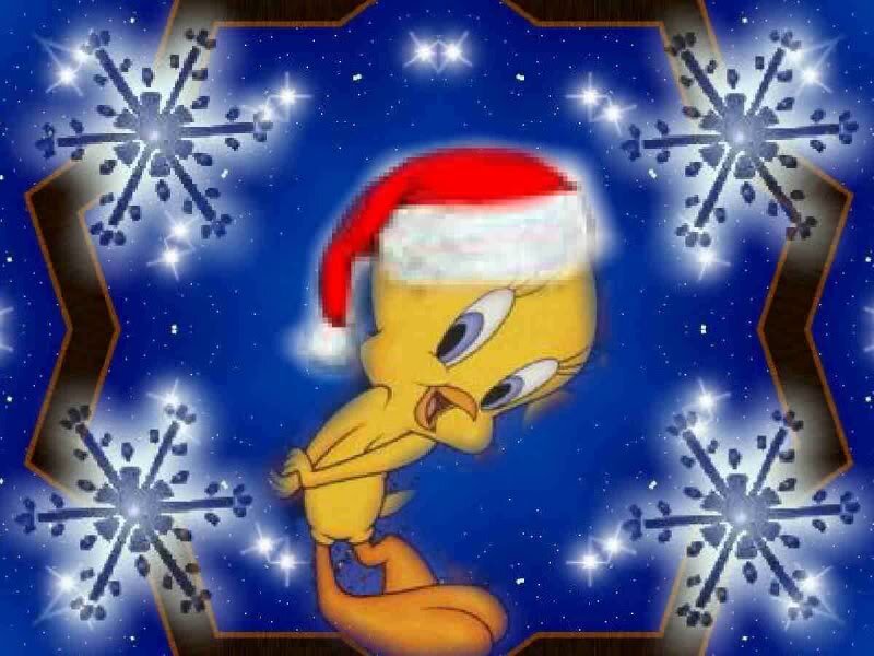 Tweety Bird in Santa Hat