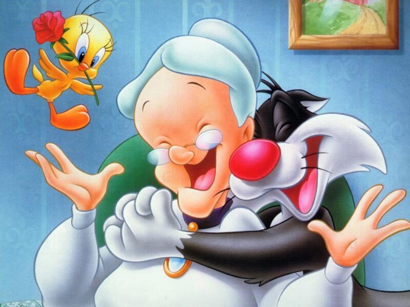 Tweety Bird with Old Woman