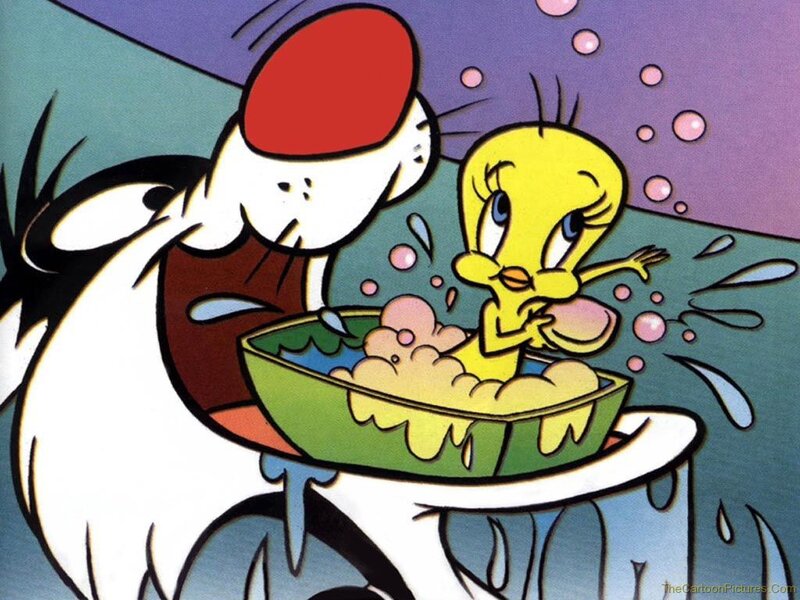 Tweety in a Bath