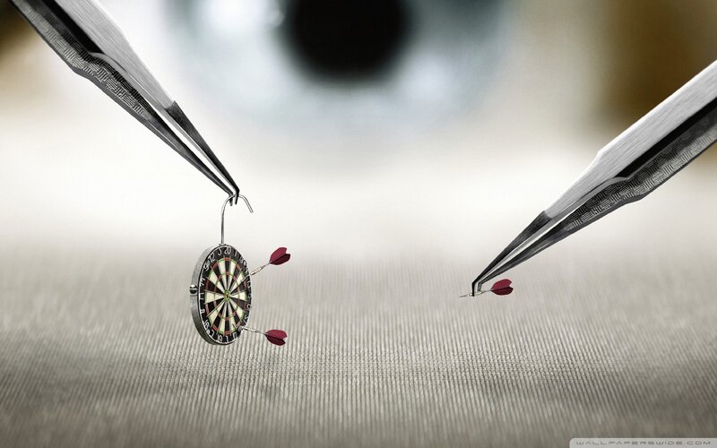 Tweezers Holding Darts — Gray