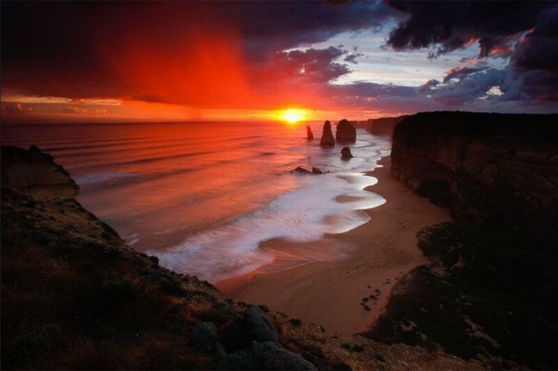 Twelve Apostles at Sunset — Red