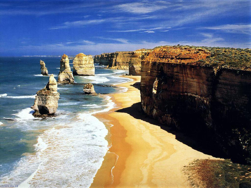 Twelve Apostles Rock Formations — Blue, Dramatic, Afternoon, Photograph, Cliffs