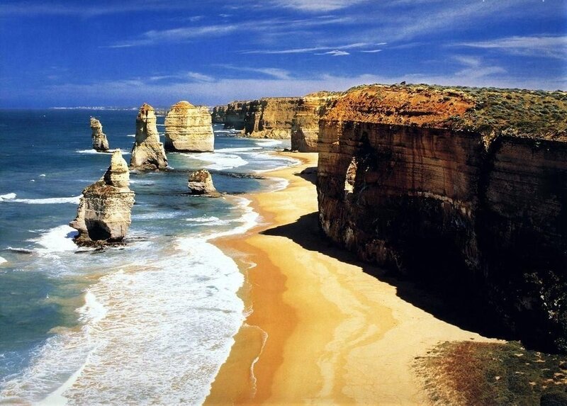Twelve Apostles Rock Formations — Blue, Dramatic
