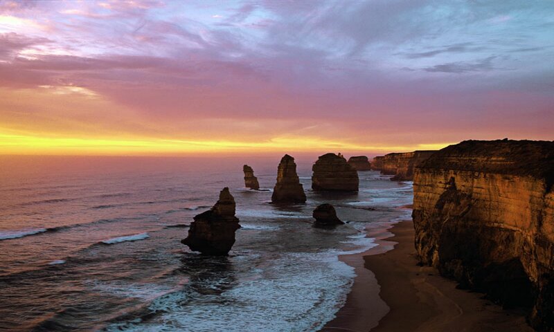 Twelve Apostles Rock Formations — Purple
