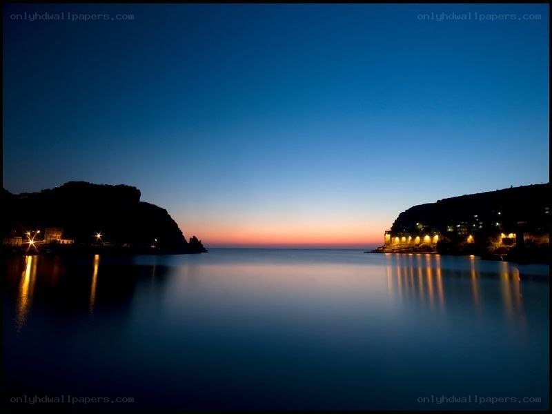 Twilight at a coastal cove