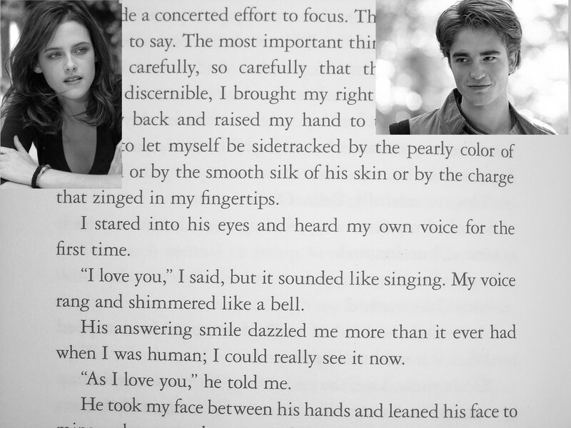 Twilight book page with photos