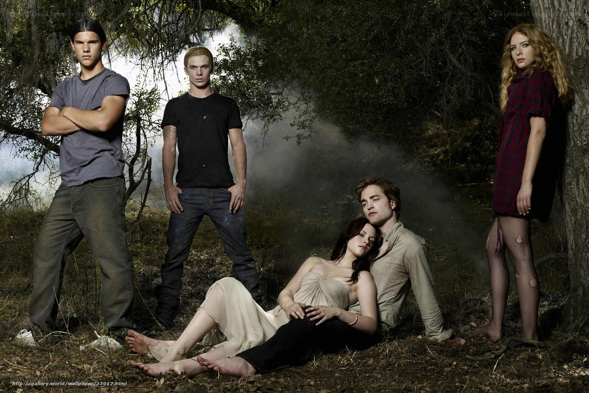 Twilight cast in forest