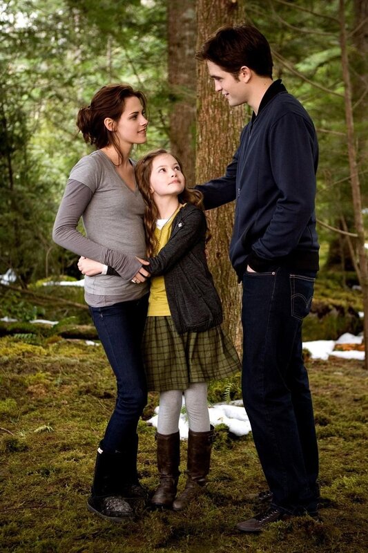 Twilight cast in forest scene