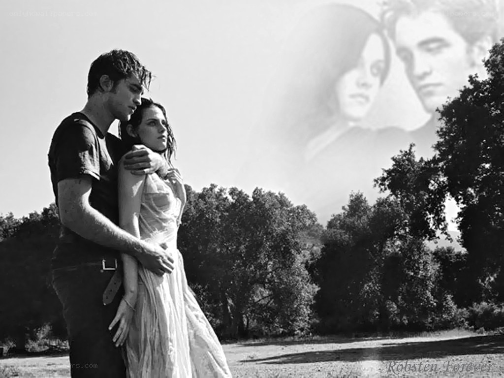Twilight couple embrace