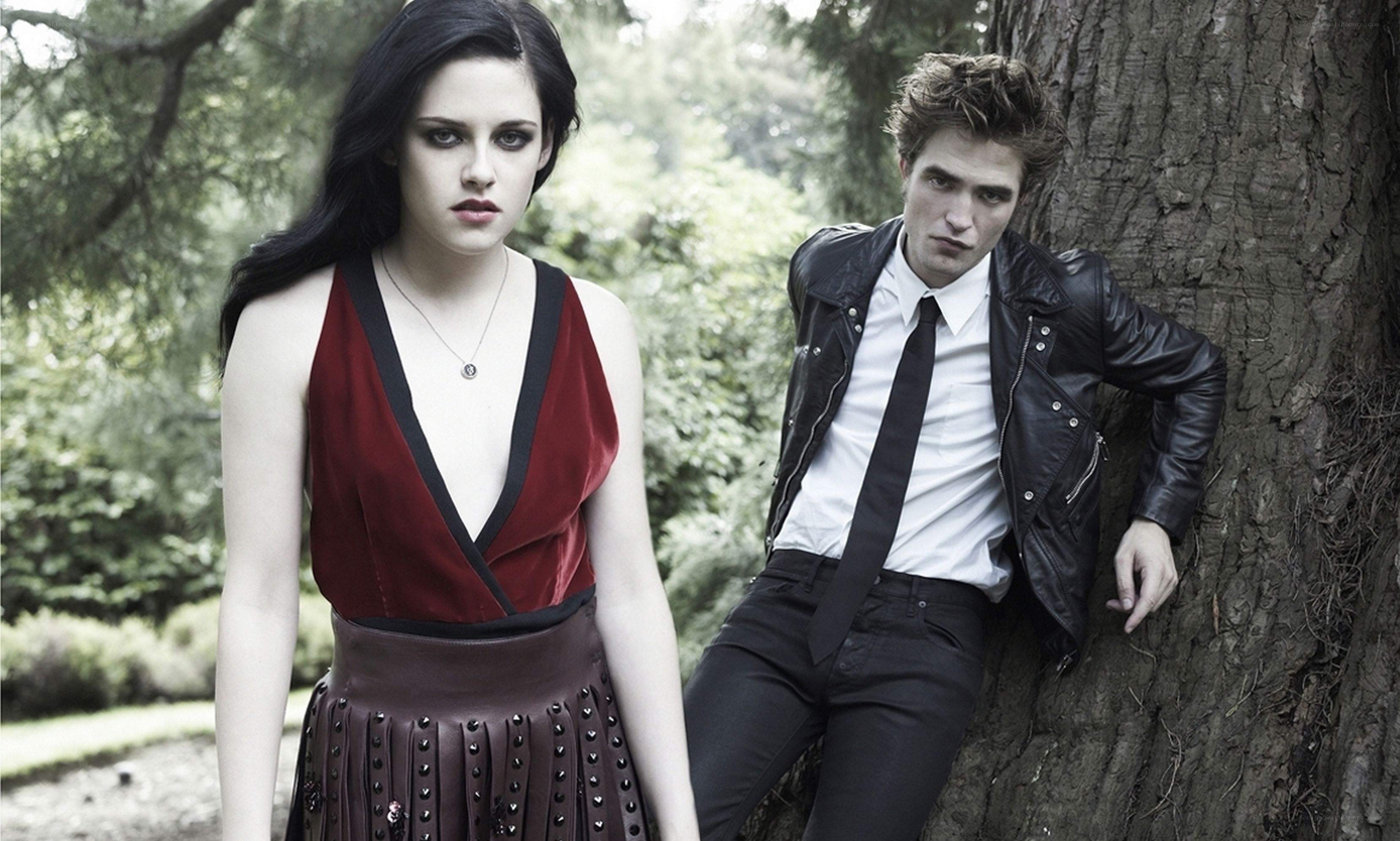 Twilight couple in forest