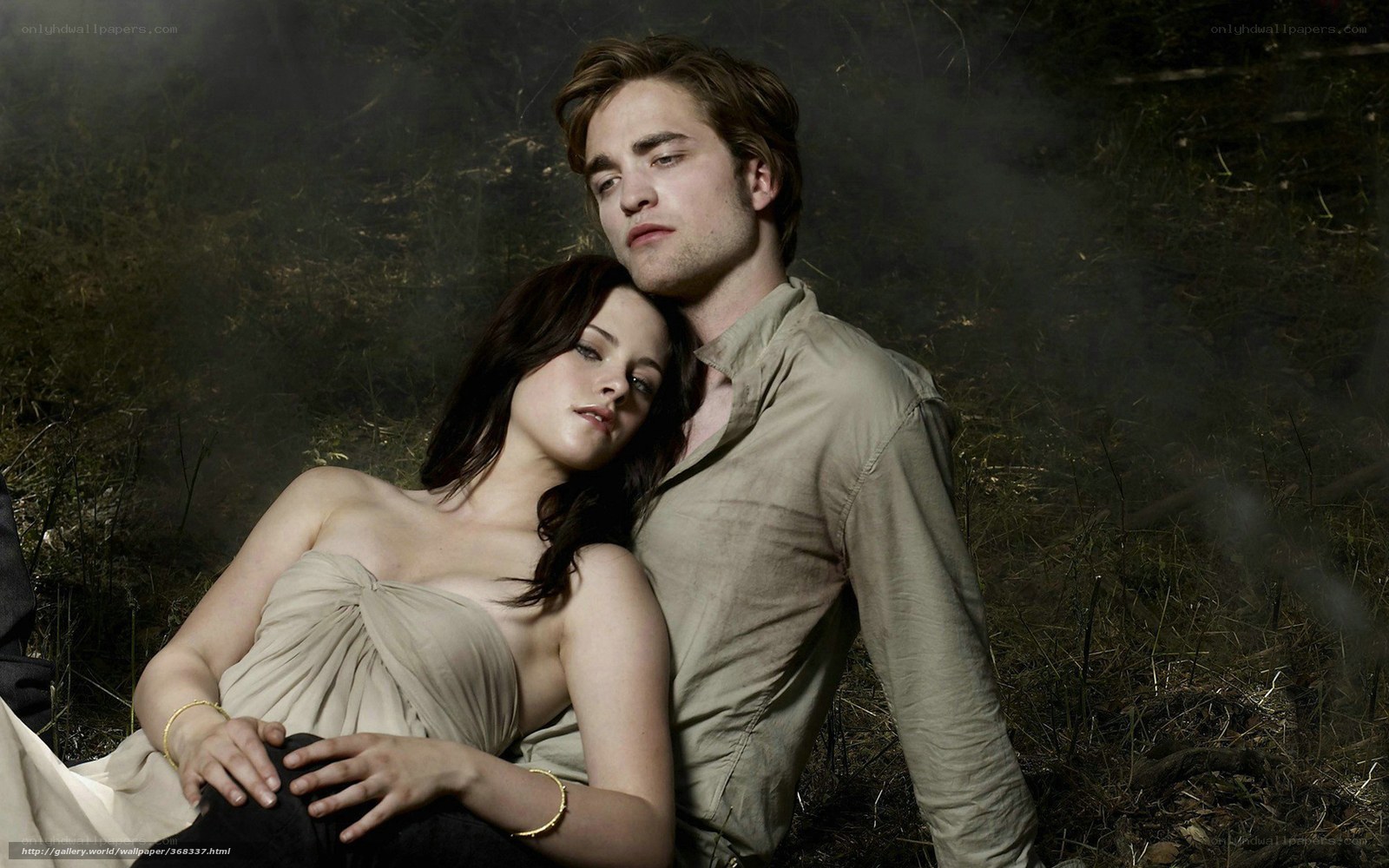 Twilight couple in forest