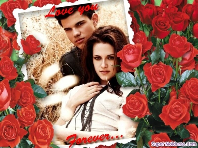 Twilight couple with roses