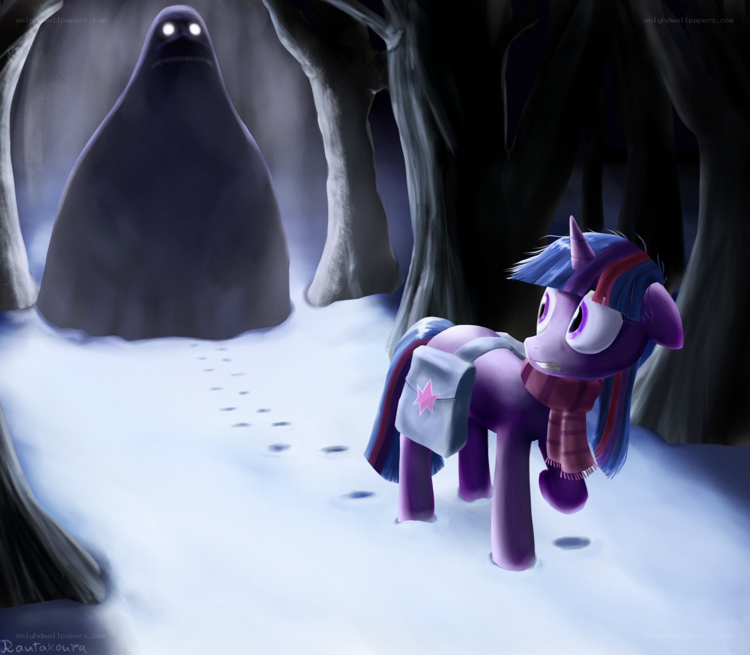 Twilight in a spooky forest