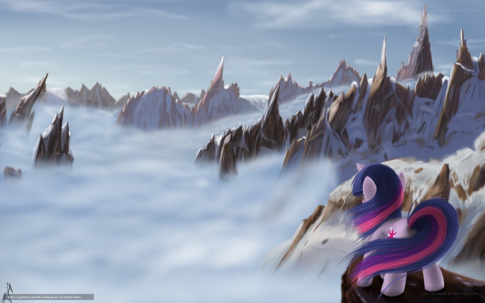 Twilight in the mountain clouds