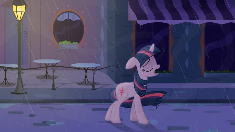 Twilight in the rain
