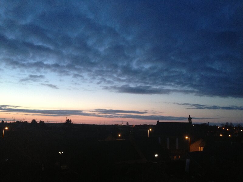 Twilight over a quiet town