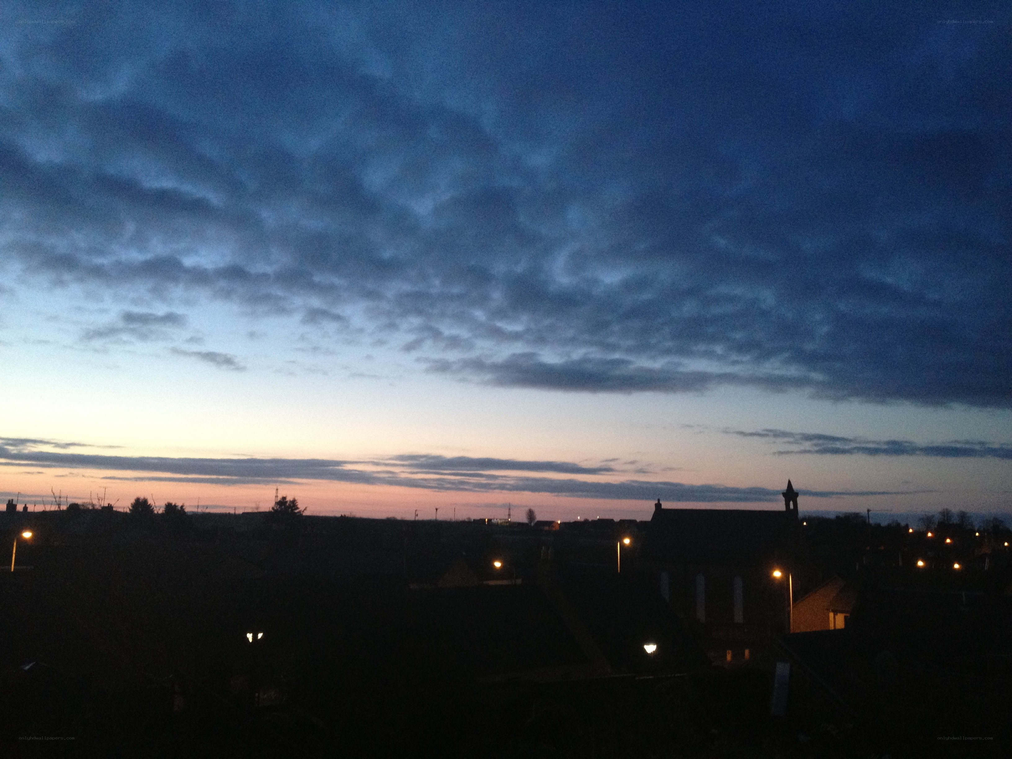 Twilight over a quiet town