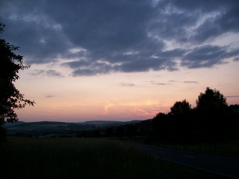 Twilight over a rural landscape