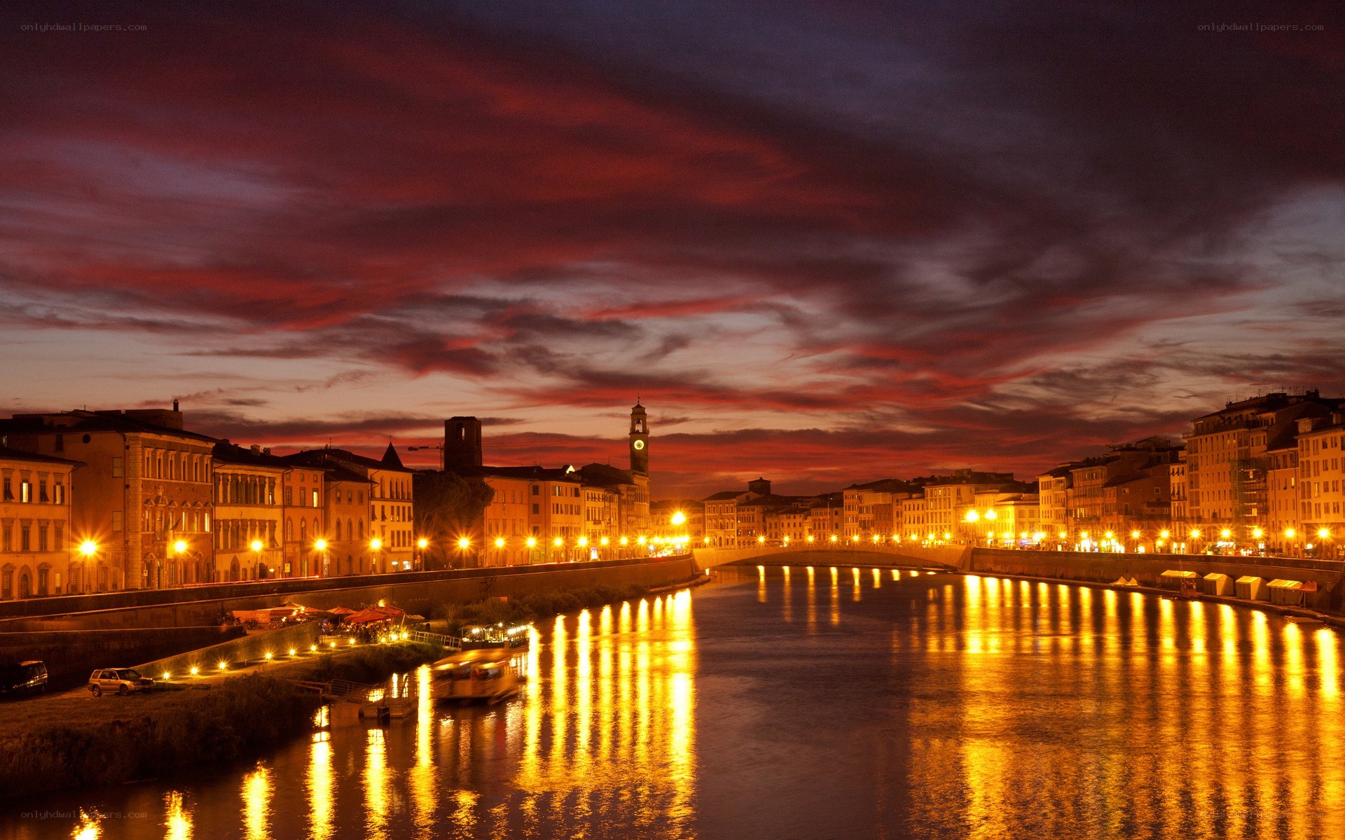 Twilight over the Arno River