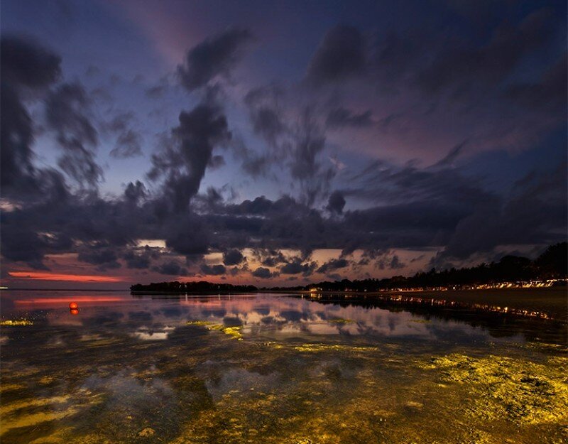 Twilight over the beach
