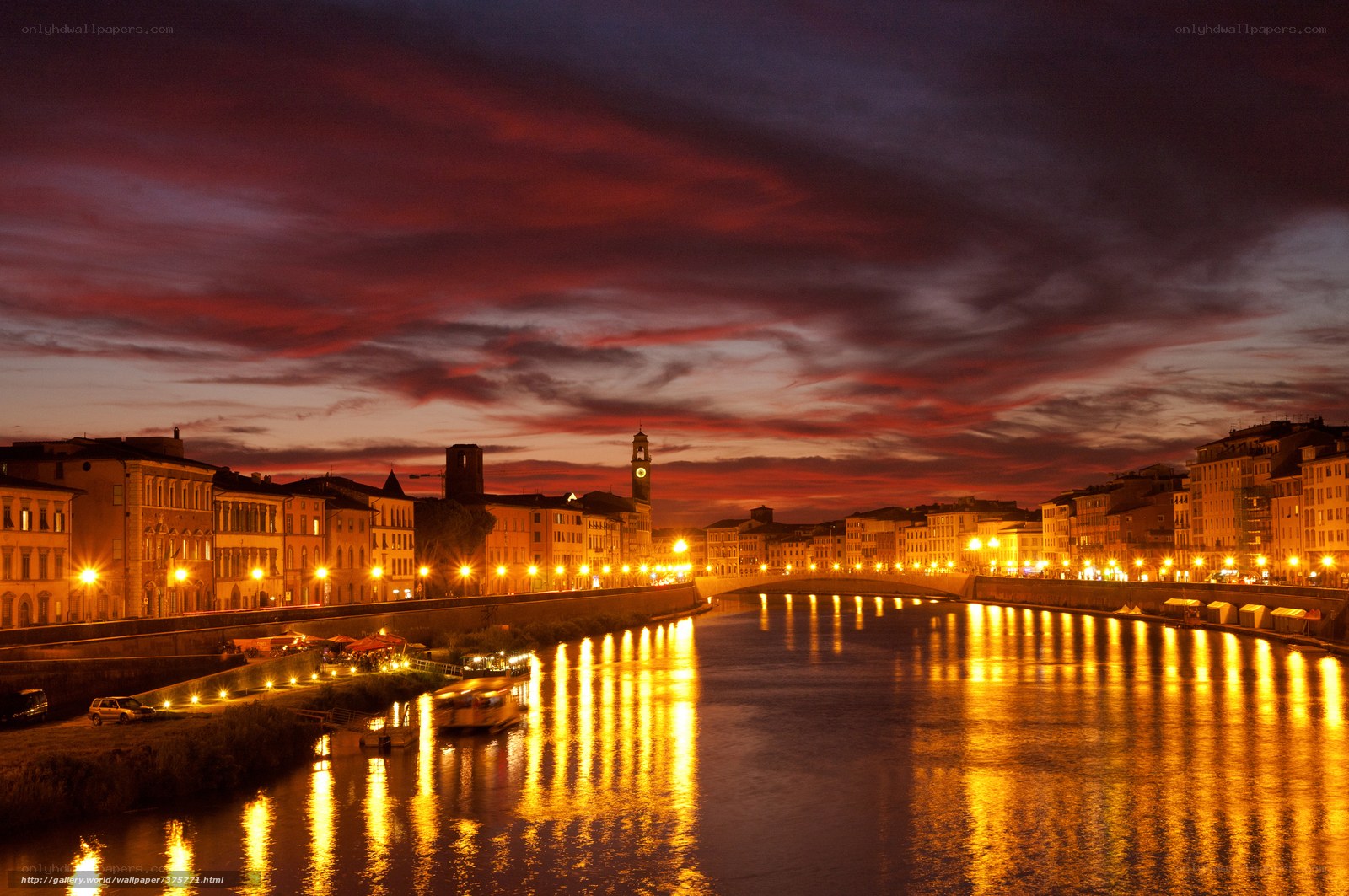 Twilight over the river city