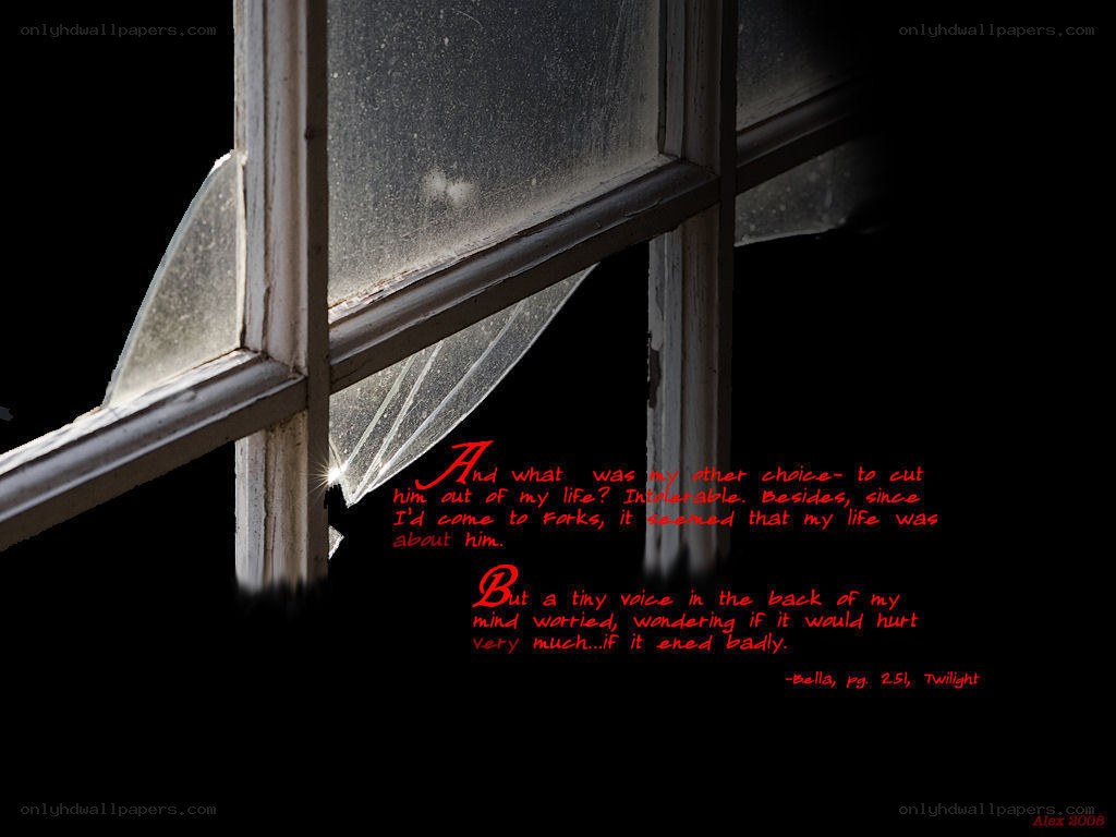Twilight quote on window