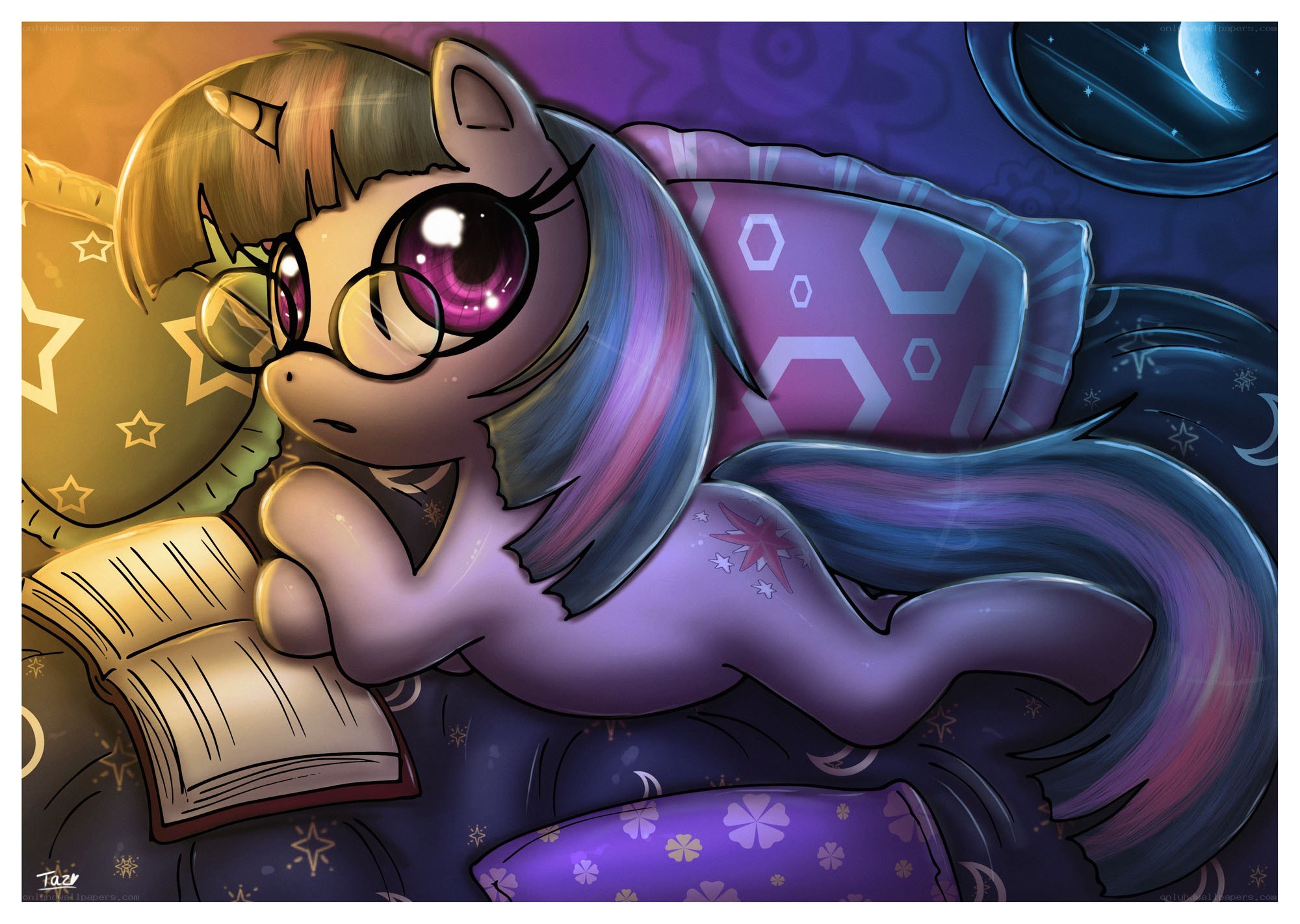 Twilight reading a book