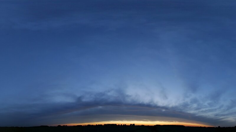 Twilight sky over a field