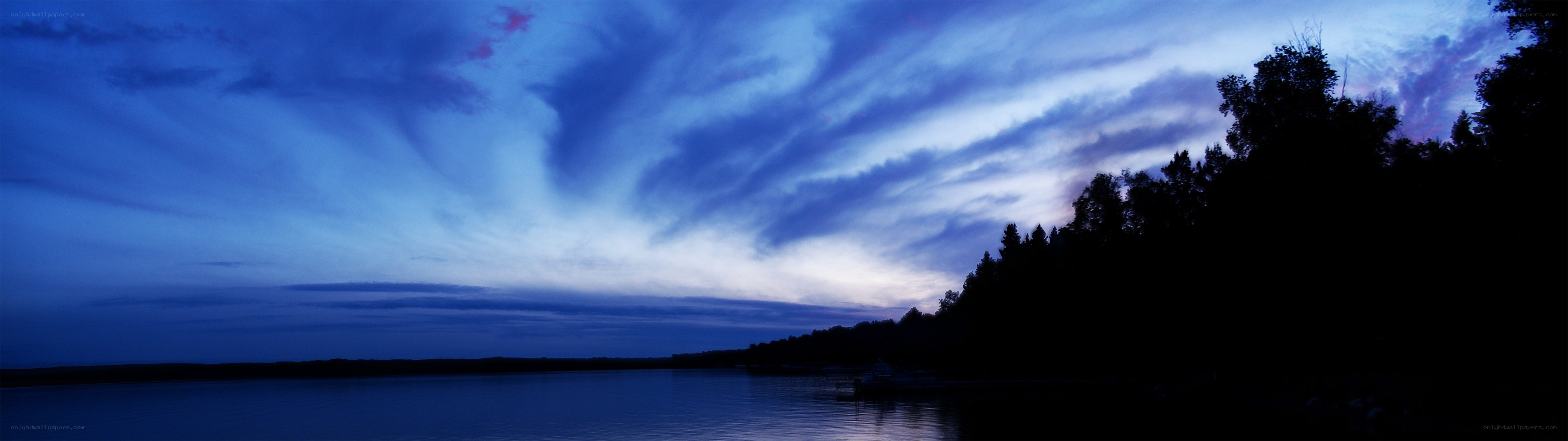Twilight sky over a lake