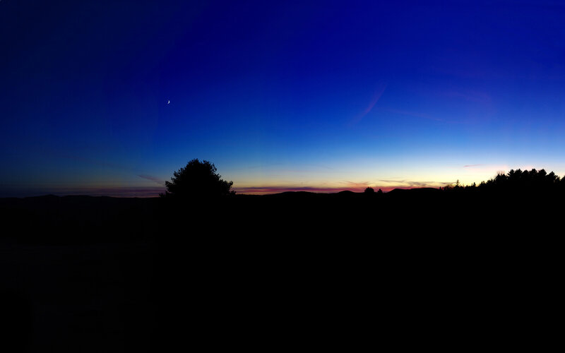 Twilight sky with crescent moon