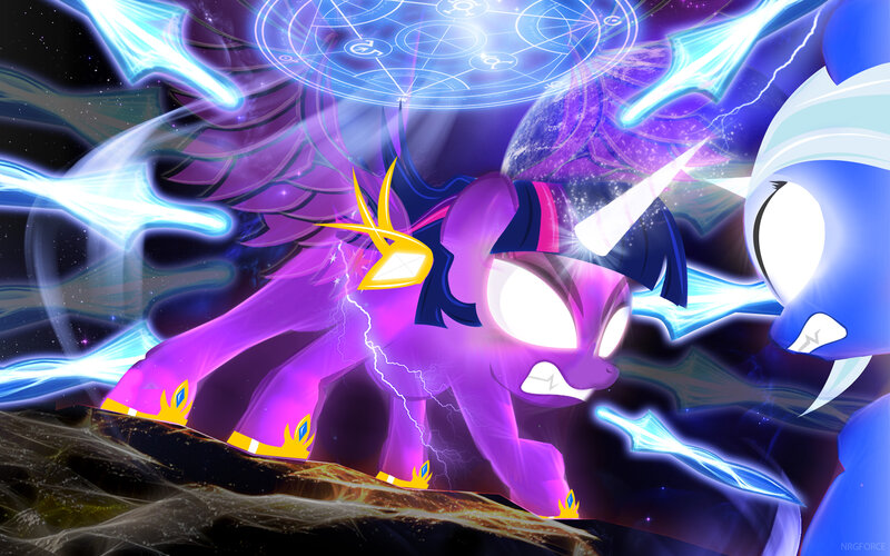 Twilight Sparkle in a magical battle