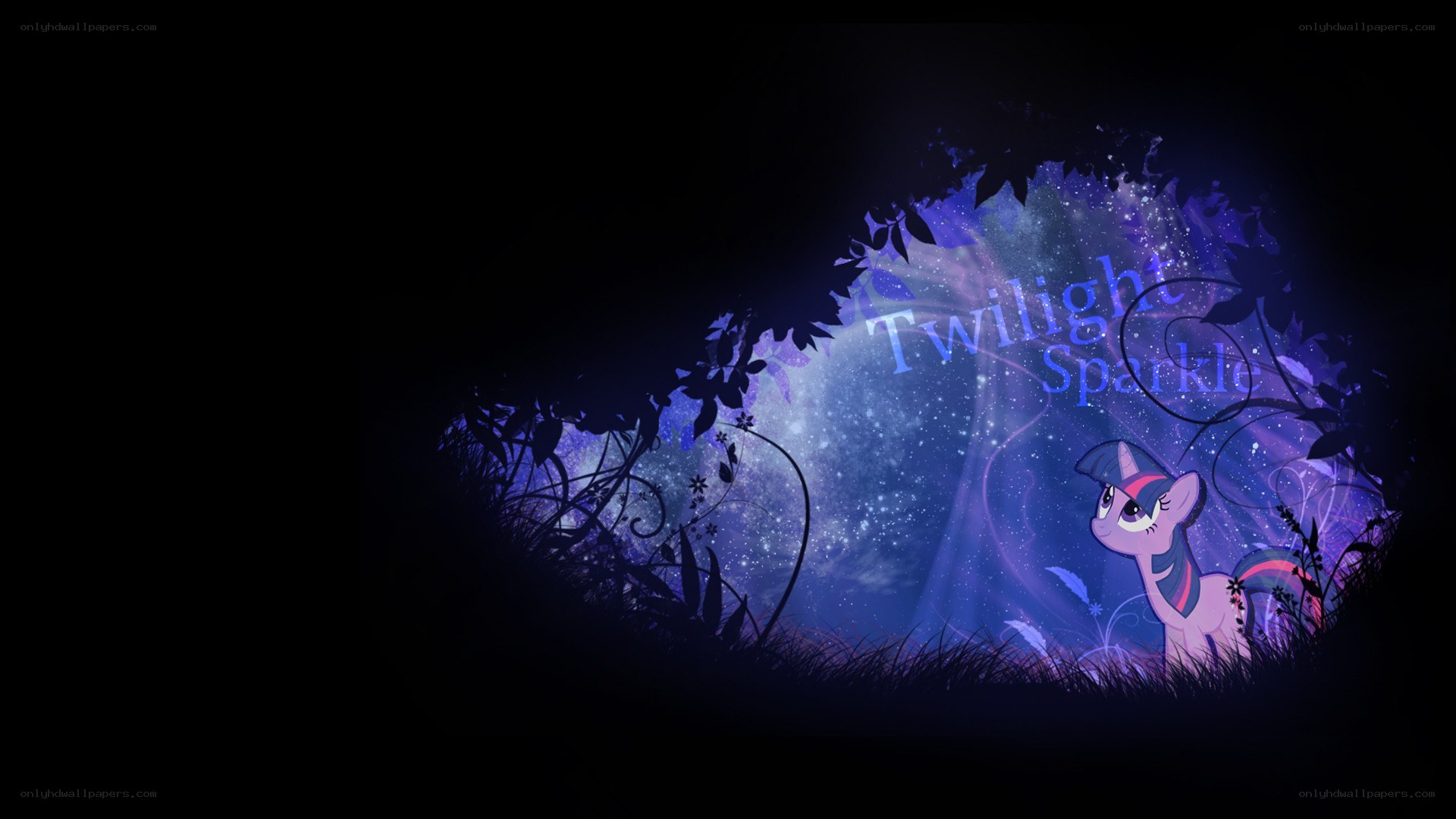 Twilight Sparkle in a starry forest