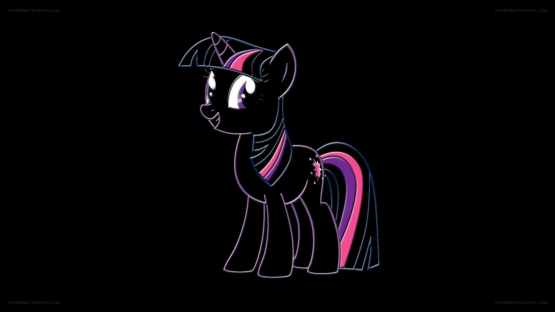 Twilight Sparkle neon outline