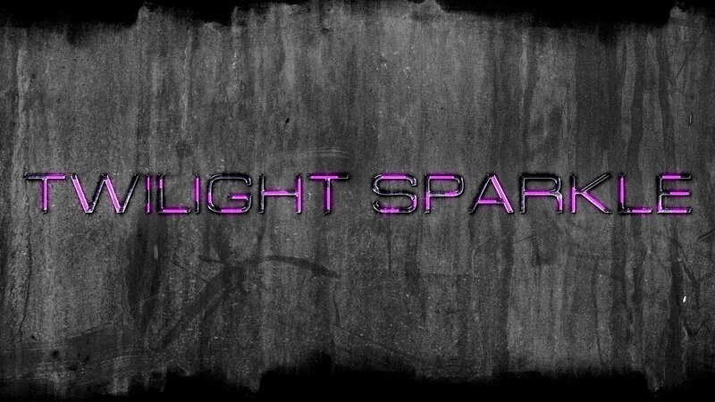 Twilight Sparkle text on dark background
