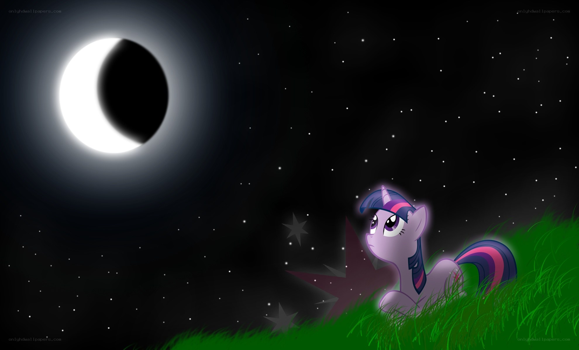 Twilight Sparkle under the moon