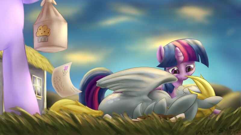 Twilight Sparkle with a bird