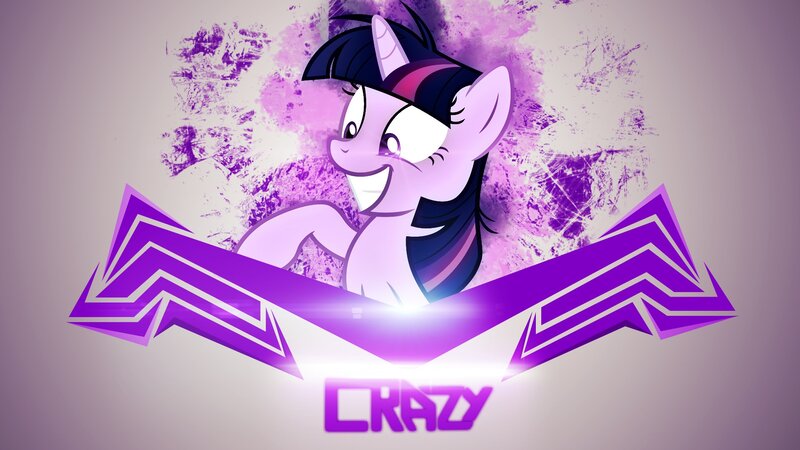Twilight Sparkle with 'CRAZY' text