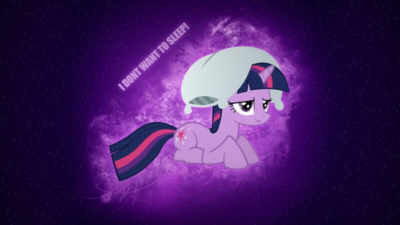 Twilight Sparkle with sleep text