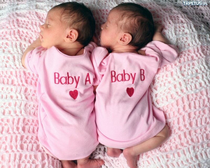 Twin Babies Sleeping — Pink
