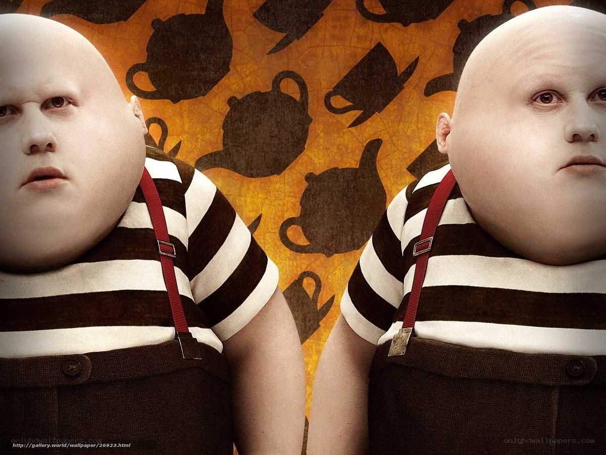 twin characters in striped shirts