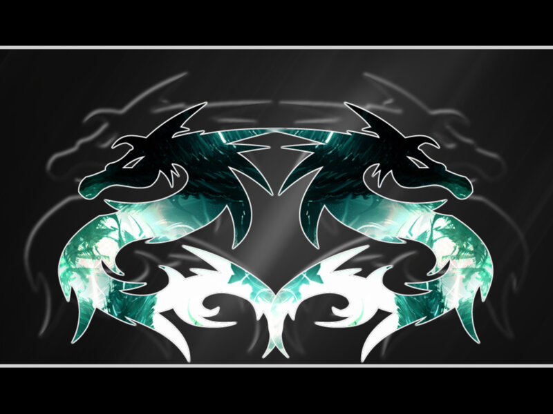 twin dragon tribal design