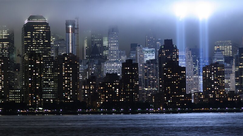 Twin Light Beams in City