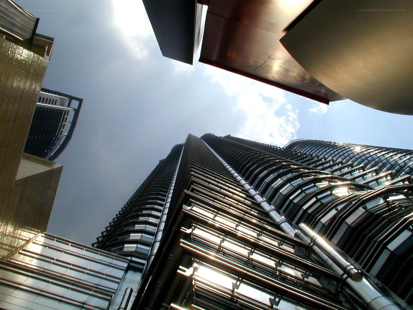 twin towers from below
