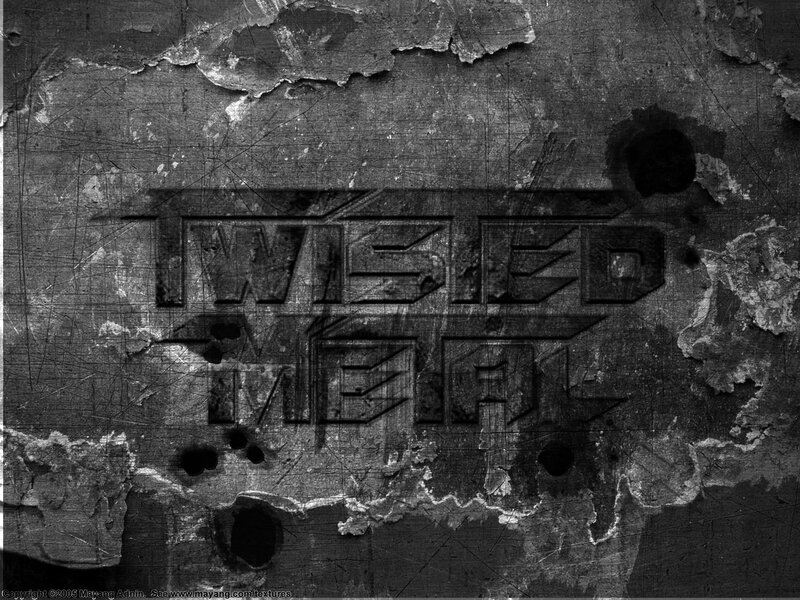 Twisted Metal logo on distressed surface