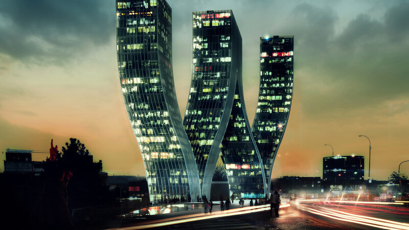 Twisted Skyscraper Towers
